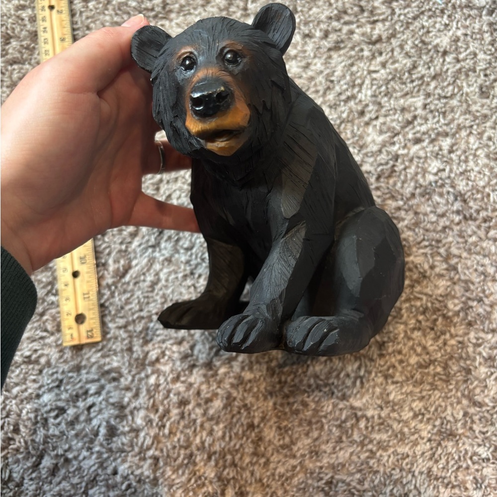Black Bear Wood Figurine
